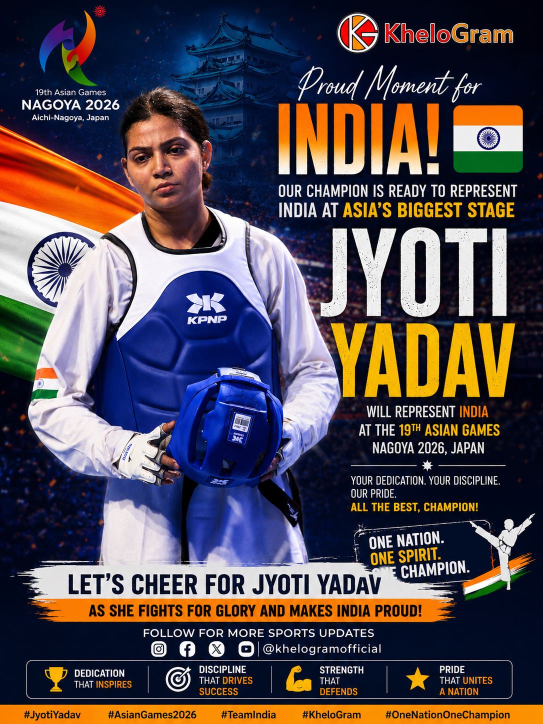 Jyoti Yadav to Represent India at the 19th Asian Games Nagoya 2026